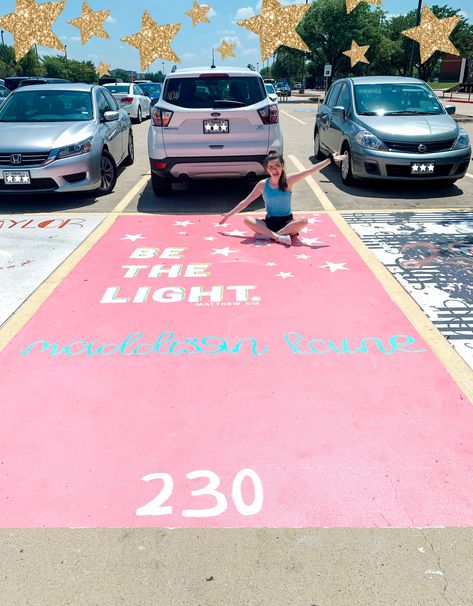 Jesus Senior Parking Spot, Senior Parking Space Ideas Bible Verse, Painting Parking Spots Ideas, Senior Parking Space Ideas Christian, Senior Parking Spaces Jesus, Senior Parking Spaces Bible Verses, Preppy Senior Parking Spot, Cheer Senior Parking Spot, Senior Parking Spaces Christian