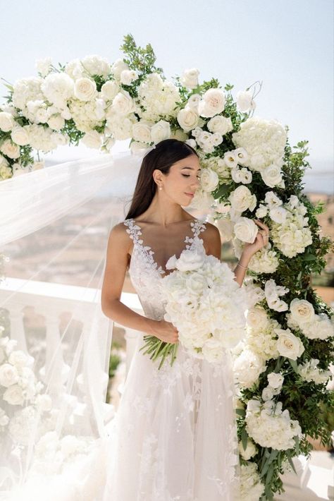 Paros Wedding, Greece Paros, White Dress Bride, Ceremony Ideas Wedding, Wedding Flowers Roses, Paros Island, Paros Greece, Wedding In Greece, Dress Bride