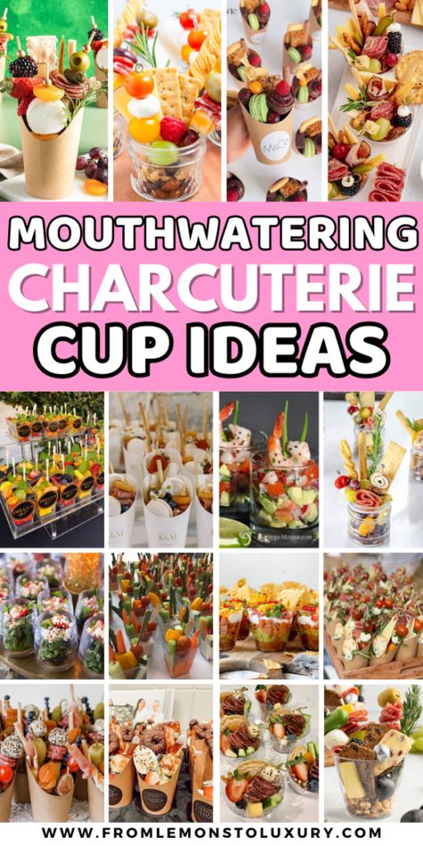 Cup Diy Ideas, Charcuterie Cup, Charcuterie Party, Charcuterie Cups, Charcuterie Appetizers, Cup Diy, English Afternoon Tea, Graduation Party Foods, Charcuterie Platter