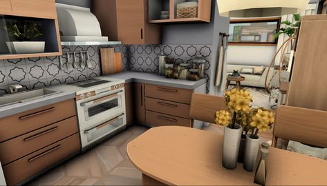 Sims 4 Kitchen Ideas, Boho Style Apartment, The Sims 4 Apartment, Sims 4 Apartment, Boho Apartment, Boho Apartments, Sims 4 Kitchen, Style Apartment, Open Me