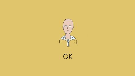 Saitama with Ok text overlay One-Punch Man #Saitama #1080P #wallpaper #hdwallpaper #desktop Saitama Pc Wallpaper, Minimal Wallpaper Laptop, Anime Keyboard Wallpaper, Anime Laptop Wallpaper, Saitama Anime, One Punch Man Saitama, Anime Computer Wallpaper, Minimalist Desktop Wallpaper, Saitama One Punch