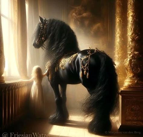 Black Horse Fantasy Art, Black Pegasus, Blurry Pics, Horses Beautiful, Magical Horses, Beautiful Horse Pictures, Fantasy Horses, Black Horses, Most Beautiful Horses