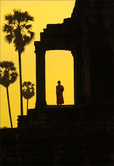 A young monk in Ankor wat in the glow Ankor Wat, Cambodian Culture, Air Nomads, Khmer Empire, Scenery Photography, Siem Reap, Angkor Wat, South East Asia, Yellow Aesthetic