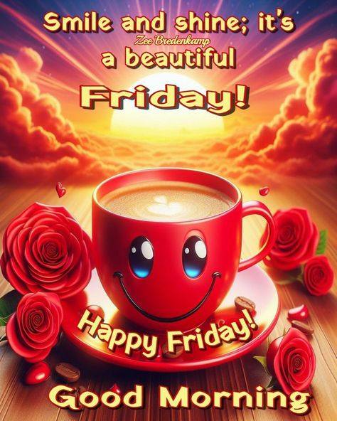 Good Morning Friday Coffee, Good Morning Friday Gif, Friday Morning Greetings, Happy Friday Gif, Friday Good Morning, Happy Friday Pictures, Happy Friday Morning, Kisses Quotes, Good Morning Quotes Friendship