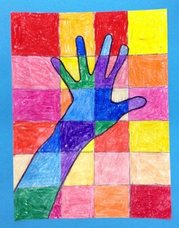 2nd Grade - Warm/Cool Hands - Crayons.  Borrowed from the wonderful http://artolazzi.blogspot.com/ Grade 1 Art, Color Lessons, 2nd Grade Art, 3rd Grade Art, Elementary Art Projects, Homeschool Art, Art Lessons Elementary, School Art Projects, Art Lesson Plans