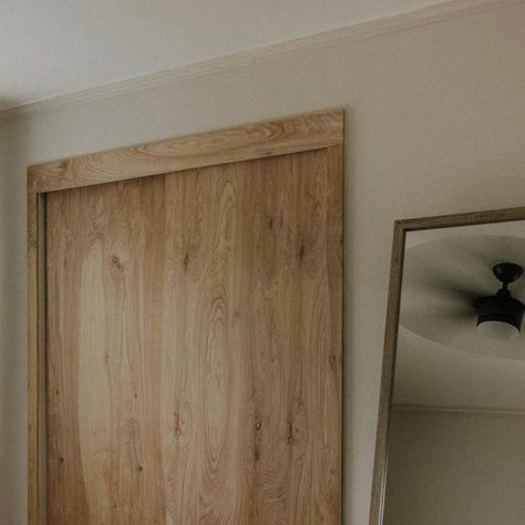 SCOT + BRIDGETT on Instagram: "Easy DIY sliding closet doors using plywood from @homedepot Full blog post: https://thisminimalhouse.com/blog/2020/05/21/diy-sliding-closet-door/ Follow @thisminimalhouse for more DIY projects! #closetdoors #moderncloset #smallcloset #reachincloset" Diy Sliding Closet Doors, Sliding Closet Door, Reach In Closet, Modern Closet, Sliding Closet, Sliding Closet Doors, Small Closet, Closet Door, Closet Doors