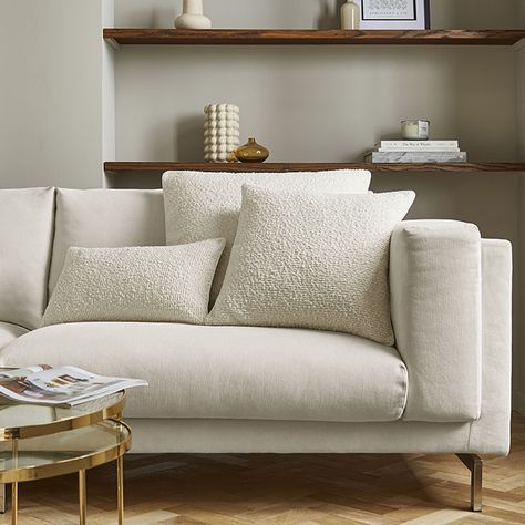 Create a truly relaxing living space with our super comfy Bouclé Cushion Cover. The soothing and soft cloud-like texture will bring a laid-back look and feel to your lounge space. The neutral colour of this cushion cover is perfectly suited to neutral interiors. Style this 30cm x 50cm cushion cover on your sofa or armchairs and enjoy a moment of cosiness. Luxury Velvet Sofa, Neutral Stone, Living Room Throws, Living Room Cushions, Affordable Bedding, Sofa Cushion Cover, U Shaped Sofa, Lounge Cushions, Neutral Interiors