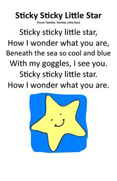 Itty Bitty Beach Babies Rhyme: Sticky, Sticky, Little Star Nursery Under The Sea, Camping Nursery Theme, Deep Underwater, Beach Songs, Beach Babies, Star Sea, Ocean Theme Preschool, Oceans Song, Fish Pictures