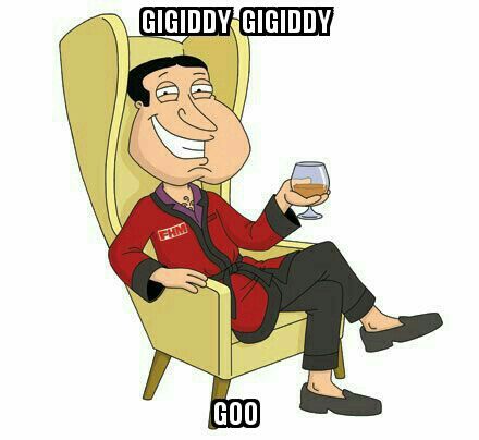 Glenn Quagmire Giggidy Giggidy goo A Cartoon, Family Guy, Glass