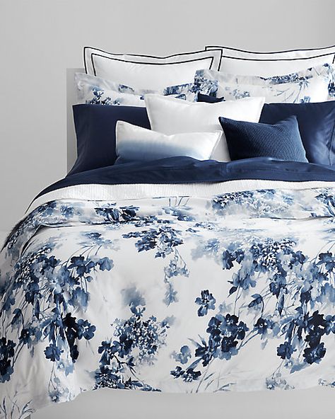 Navy Floral Comforter, Silver Bed, Parents Bedroom, Ralph Lauren Bedding, Floral Comforter Sets, Floral Comforter, Floral Duvet Cover, Floral Duvet, King Comforter Sets