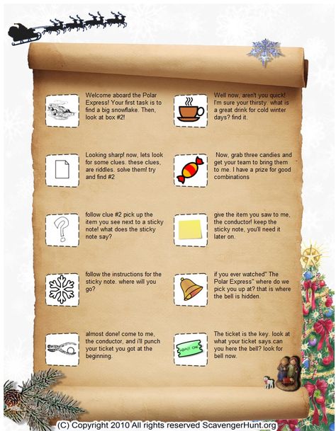 Christmas Hunt, Scavenger Hunt List, 21st Birthday Checklist, Adult Scavenger Hunt, Geek Christmas, Treasure Hunt Clues, Scavenger Hunt Clues, Scavenger Hunt Games, Christmas Scavenger Hunt