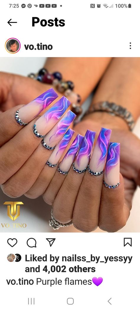 Pink Blue And Purple Nails Art Designs, Blue And Purple Nail Ideas, Purple And Blue Nails Ideas, Pink Purple Blue Nails, Purple And Blue Nails Designs, Purple And Turquoise Nails, Circle Nails, Blue And Purple Nails, Purple And Blue Nails