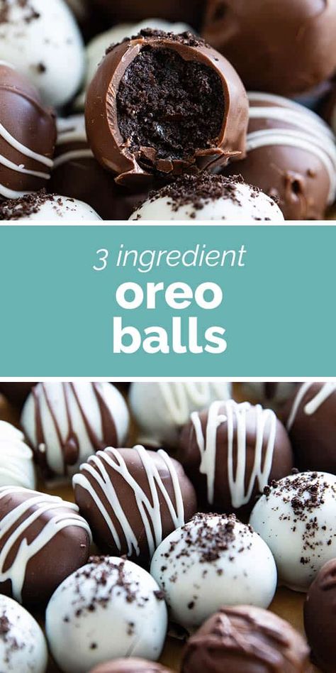 Oreo Truffles Recipe Easy, Oreo Cake Balls Recipe, Oreo Balls Recipe 3 Ingredients, Oreo Truffle Balls, Truffles Oreo, Oreo Cake Balls, Oreo Ball, Gooey Desserts, Oreo Balls Recipe