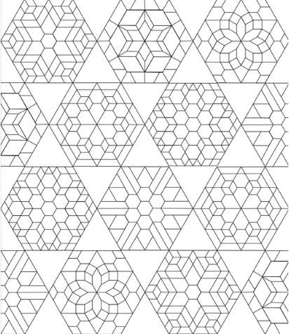 Hexie Quilts Patterns, English Novels, Patterns Printable, Hexie Quilt, English Paper Piecing Quilts, Paper Pieced Quilt, Paper Patterns, Hexagon Quilt, Quilt Guild