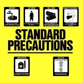 ALL FOR NURSING: FON: Standard Precautions Precautions Nursing, Isolation Precautions, After Care, Tier 1, Infection Control, Health Careers, Hand Hygiene, Yellow And Black, Nursing Students