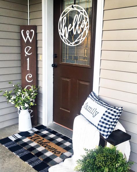 Hey Y’all, I hope you all are having a wonderful day! I am loving my HELLO sign I got from @greensmill ! Isn’t it a beautiful way to welcome our family and friends! Y’all won’t believe all the beautiful signs they have so be sure and check them out and use code Southerngracedhome to take 15% off your order. Y’all they are so sweet! Be SURE and watch their videos bc they are hilarious! • • 𝚈𝙾𝚄 𝙰𝚁𝙴 𝙻𝙾𝚅𝙴𝙳. 𝚈𝙾𝚄 𝙰𝚁𝙴 𝚆𝙾𝙽𝙳𝙴𝚁𝙵𝚄𝙻𝙻𝚈 𝙼𝙰𝙳𝙴. 𝚈𝙾𝚄 𝙰𝚁𝙴 𝙱𝙴𝙰𝚄𝚃𝙸𝙵𝚄𝙻. ? Farmhouse Front Porch Ideas, Small Porch Decorating, Summer Porch Decor, Porch Styles, Nora Fleming, House Front Porch, Front Porch Ideas Australia, Front Porch Design, Porch Makeover