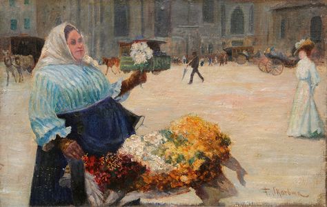 Skarbina Berlin Hans Larwin, Selling Flowers, Oil Canvas, Painter, Berlin, Canvas, Flowers, Art