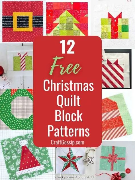 Advent Calendar Craft, Christmas Tree Quilt Block, Free Christmas Crafts, Santa Quilt, Tree Quilt Block, Christmas Quilting Projects, Christmas Quilt Blocks, Quilt Blocks Easy, Christmas Tree Quilt