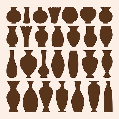 Ancient bowls icons collection. vase and... | Premium Vector #Freepik #vector #clay-pot #ancient-greek #greek #pitcher Vase Design Ideas, Creative Vase, Hanging Paper Craft, Wall Hanging Paper Craft, Craft For Home Decoration, Ancient Vase, Vase Deco, Hanging Diy, Flower Wall Hanging