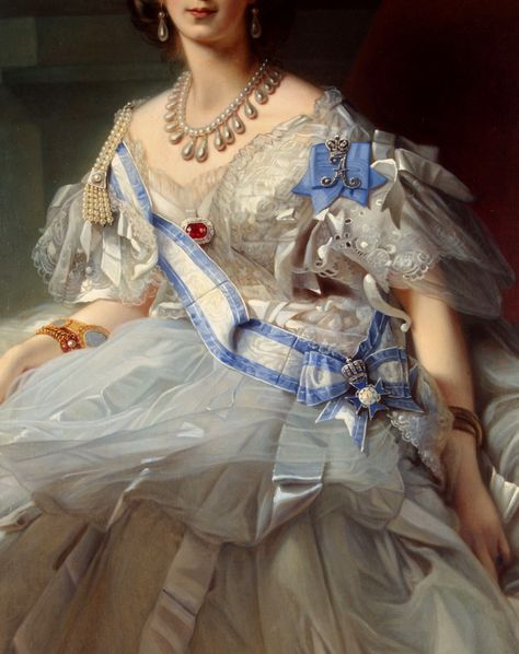 Franz Xavier Winterhalter Franz Xavier Winterhalter, Tiara, A Woman, Blue, White