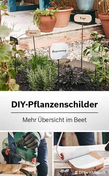 Du willst in deinem Beet den Überblick behalten? Dann sind kleine Gartenschilder äußerst praktisch – besonders, wenn du viele verschiedene Pflanzen und Kräuter ausgesät hast. So weißt du stets, wo genau was wächst oder noch wachsen soll. Aus Holz und mit bunten Farben bemalt sind die kleinen Orientierungsgeber nicht nur hilfreich, sondern auch wetterbeständige Hingucker. Wir erklären dir, wie du die Schilder ganz leicht selber bauen kannst. #DIYwithBosch Hydrangea Care, Diy Yard, Orchid Care, Outdoor Backyard, Plants And Flowers, Back Gardens, Different Plants, Garden Signs, Bedding Plants