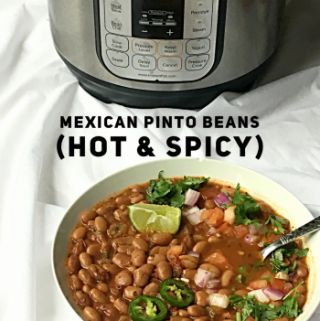 Instant Pot Mexican Pinto Beans Recipe - Vegan & Glutenfree + Video Spicy Mexican Beans, Refried Beans Instant Pot, Spicy Pinto Beans, Beans Instant Pot, Mexican Bean Soup, Pinto Beans Recipe, Mexican Pinto Beans, Make Refried Beans, Instant Pot Mexican