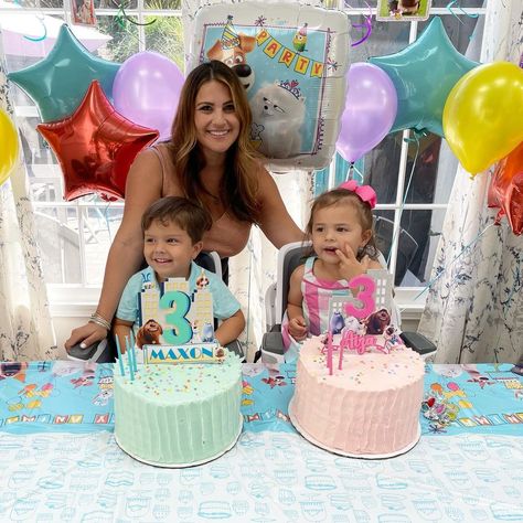 Pregnant Sisanie Marks Twins' 3rd Birthday with 'Perfect' Party While Awaiting Arrival of Baby Girl Twin Birthday Parties, 3rd Birthday Cakes, Individual Cakes, Ryan Seacrest, Twin Birthday, Third Baby, A Daughter, 3rd Baby, 3rd Birthday Parties