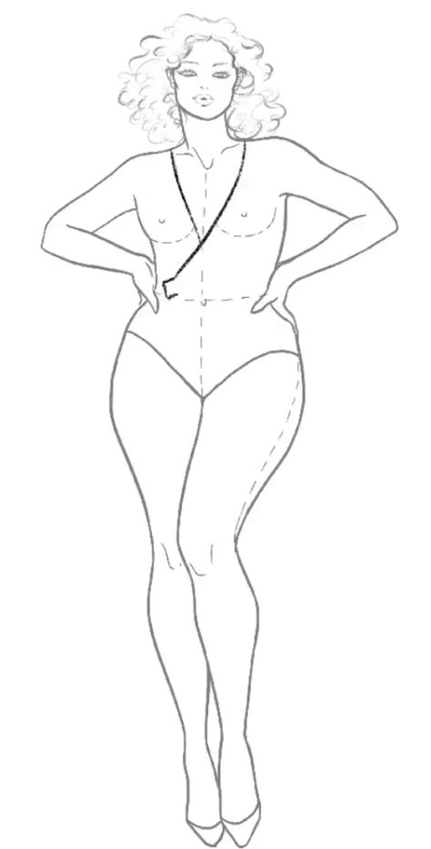 Plus Size Figure Drawing, Fashion Illustration Template Women, Plus Size Croquis Templates, Plus Size Fashion Croquis Templates, Plus Size Croquis, Curvy Croquis, Croqui Template Female, Fashion Figure Templates Curvy, Female Fashion Figure Template