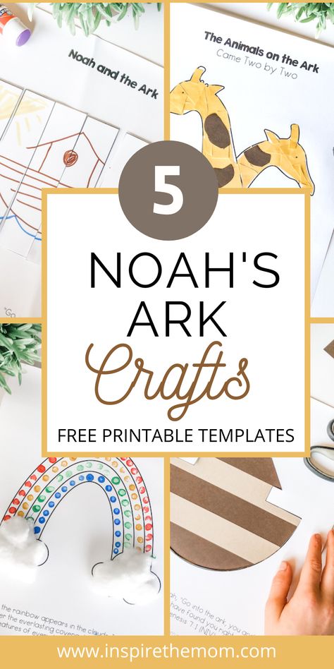 Get 5 easy Noah's ark craft ideas! PLUS free templates! #noah's ark craft #noah's ark #craft ideas #noah and the ark craft #bible story craft #free templates #free Noah's ark template #preschool #kindergarten #bible crafts #Noah's ark Easy Noah’s Ark Craft, Noah’s Ark Preschool Lesson, Noahs Ark Arts And Crafts, Noahs Ark Craft Sunday School For Kids, Noahs Ark Craft Sunday School Free Printables, Noahs Ark Crafts For Preschool, Noah’s Art Craft For Preschool, Noah Built The Ark Craft, Noah’s Ark Arts And Crafts