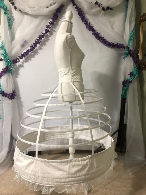 Making an 1850's cage crinoline/hoop skirt — Casey Renee Cosplay Cage Skirt Diy, Hoop Skirt Pattern, Diy Hoop Skirt, Crinoline Pattern, Cage Crinoline, Cage Skirt, Crinoline Skirt, Hoop Skirt, Diy Skirt