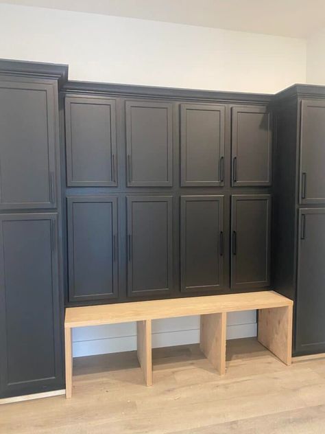 Lowes Mudroom Cabinets, Unfinished Stock Cabinets, Mudroom Built In Cabinets, Diy Mud Room Cabinets, Unfinished Cabinet Ideas, Diy Mudroom Cabinets, Diy Mudroom Lockers With Doors, Mudroom Lockers With Doors, Diy Mudroom Storage