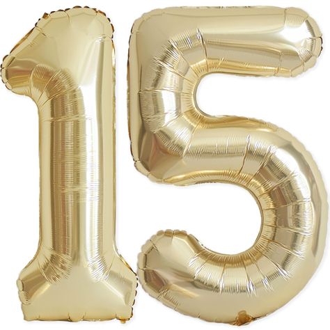 PRICES MAY VARY. Package Include: 40 inch number balloons 1 and 5 and straw, each balloon has undergone rigorous testing to reduce the defect rate as much as possible. Perfect Decorations: Champagne gold number 15 balloons are the best choice for 15th or 51th birthday party, 15th or 51th wedding anniversary celebration, company 15th anniversary party and many other party decoration. How to Use: Self sealing big foil balloons numbers easy to inflate, can be filled with helium at your local store Celebration Company, 15 Balloons, Champagne Balloons, Gold Number Balloons, Balloons For Birthday, Shot Book, 0 Number, Gold Foil Balloons, Foil Number Balloons