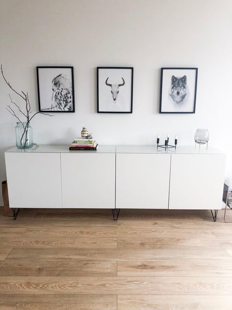 18 Likes - Entdecke das Bild von herrlich_wohnlich auf COUCH zu 'Minimalistisches Upcycling. Neue Füße für Bestå. #ik...'. Ikea Sideboard, Couch Styling, Dorm Room Hacks, Ikea Besta, Casa Vintage, Sideboard Designs, Upcycled Home Decor, Ikea Furniture, Ikea Hacks