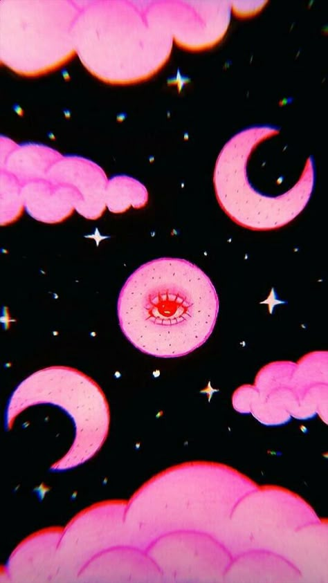 Cute Black And Pink Wallpaper Aesthetic, Trippy Pink Wallpaper, Zuleika Core, Pink Edgy Wallpaper, Pink Hippie Wallpaper, Cute Hippie Wallpaper, Hippie Icons, Psychadelic Art, Witchy Wallpaper