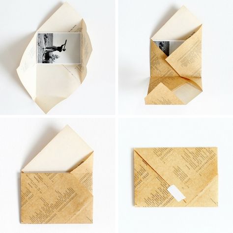 DIY: folded envelopes - paperiaarre.com Envelope Origami, Letters Ideas, Envelope Tutorial, Letter Folding, Origami Envelope, طابع بريدي, Folding Origami, Pen Pal Letters, Diy Envelope