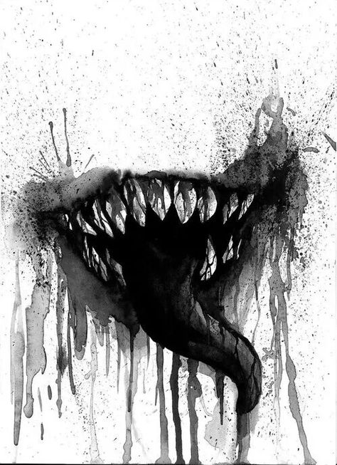 Face With Hands, Demon Face, Mouth Tattoo, Monster Mouth, Metal Teeth, Scary Drawings, Creepy Drawings, Mouth Drawing, Art Chinois