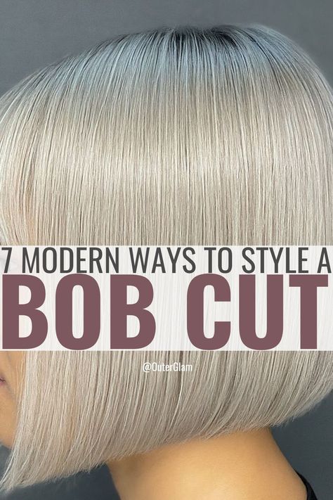 Whether you're a hairstylist or just love experimenting with your own hair, we've got you covered with 7 modern ways to style a bob cut. If you're trying to find new ways to rock your bob, this article is for you. Classic Short Bob Haircut, Current Bob Hairstyles, Wedge Bob Haircut Fine Hair, Below The Chin Bob, Different Bob Haircut, Gradual Bob, Ways To Style Bob Haircut, Styling A Bob Haircut, Round Bob Haircut