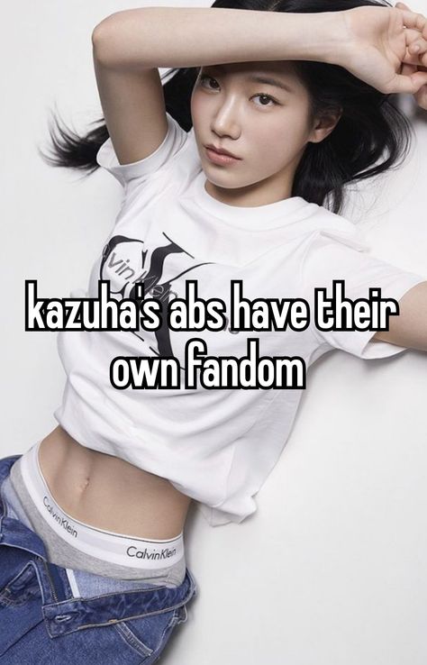 my goal is to get abs similar to hers. I've been training abs for months now and I started doing the kazuha abs workout so im excited to see the results (I already have abs but theyre not too defined lmao) 11 Line Abs Kazuha, 11 Abs Kpop, Kpop Abs Female, Kazuha Lesserafim Abs Workout, Kazuha Lesserafim Workout, Kazuha Muscle, Kazuha Abs Lesserafim, Le Serrafim Workout, Lessafirm Workout