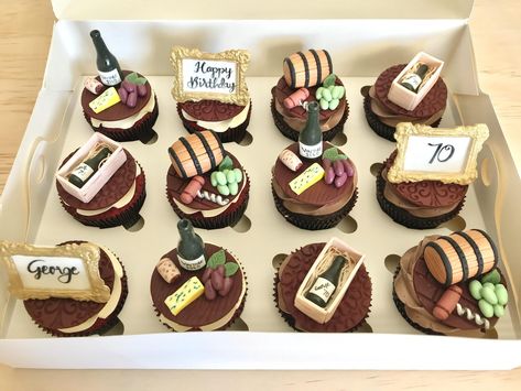 Wine Theme Cupcakes, Italian Cupcakes, Wine Cupcakes, Mystery Dinner Party, Mystery Dinner, Wine Party, Cupcake Designs, Cupcake Ideas, Wine Theme