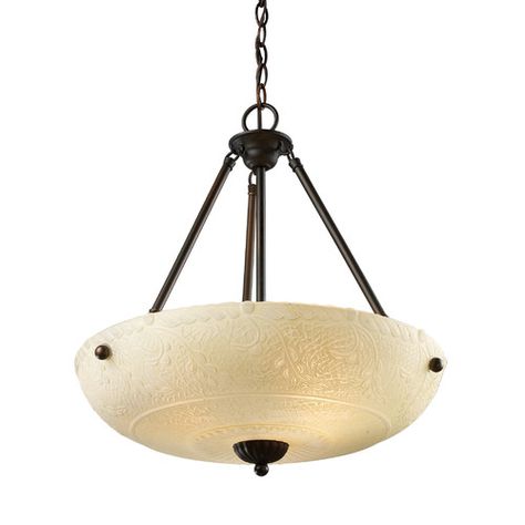 Landmark Lighting Restoration 4 Light Inverted Pendant $230 Historic Lighting, Traditional Pendant Lighting, Bowl Pendant, Bronze Lighting, Aged Bronze, Pendant Fixture, 3 Light Pendant, Elk Lighting, Bronze Pendant