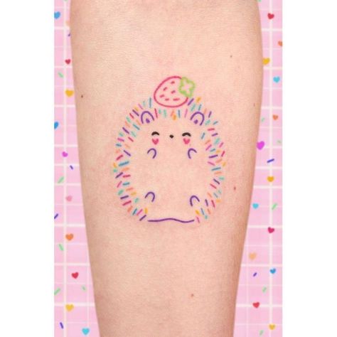 Crayon Tattoo Ideas, Rainbow Tattoo Ideas, Kawaii Tattoo Ideas, Crayon Tattoo, Kawaii Tattoos, Pastel Tattoo, Mastectomy Tattoo, Bestie Tattoo, Funky Tattoos