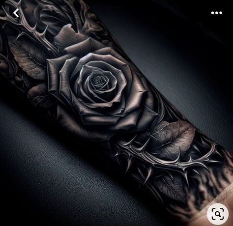 Rose Sleeve Tattoo For Men, Beauty Rose Tattoo, Black Rose Tattoo For Men, Rose Tattoo Men, Forearm Cover Up Tattoos, Cover Up Tattoos For Men, Black Rose Tattoo, Hunter Tattoo, Inner Forearm Tattoo