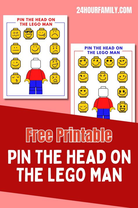 Printable lego games, Pin the head on the lego man game for lego parties, lego games printables pdf to print for free, lego man printables, legohead, lego party ideas. Lego Party Ideas, Printable Lego, Lego Printables, Lego Head, Free Lego, Lego Games, Slime Craft, Lego Birthday Party, Printable Party Decorations