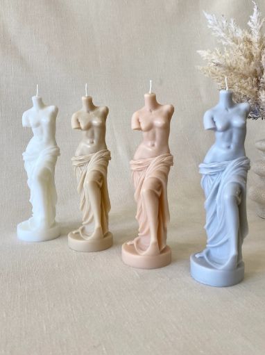 Greek Goddess Statue, Statue Candle, Angelcore Aesthetic, Body Candle, Ancient Greek Sculpture, Aesthetic Candles, Goddess Statue, Candle Aesthetic, Candles Crafts