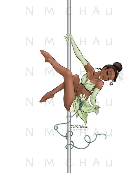 Princesa Tiana, Frog Princess, Pole Art, Art Boutique, Silhouette Clip Art, Princess Tiana, Pinturas Disney, Custom Drawing, Pole Fitness