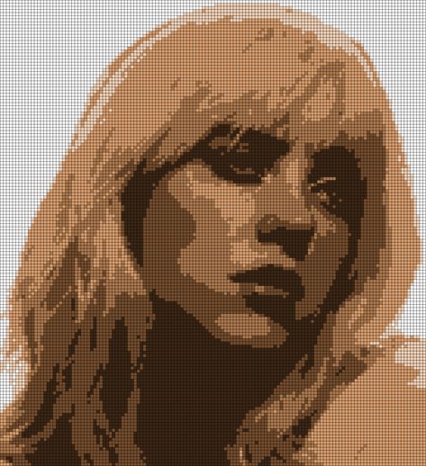 Billie Eilish Cross Stitch, Billie Eilish Pixel Art Grid, Billie Eilish Tapestry Crochet, How To Make Alpha Pattern, Billie Eilish Crochet Pattern, Crochet Billie Eilish, Billie Eilish Alpha Pattern, Diy Billie Eilish, Grid Patterns