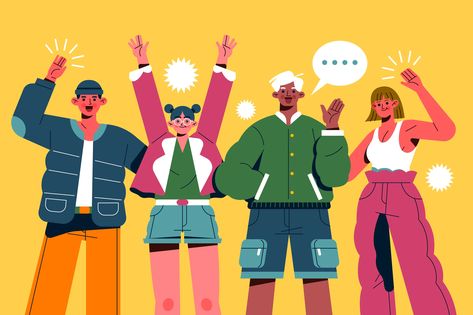 Waving Illustration, Character Flat Design, Vector Illustration People, Vector Graphics Illustrations, Vector Character Design, Flat Design Illustration, 카드 디자인, Vector Character, Vector Hand