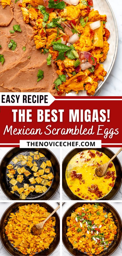 Mexican Style Breakfast, Corn Tortilla Breakfast Recipes, Mexican Egg Recipes, Migas Recipe Mexican Breakfast, Mexican Egg Breakfast, Corn Tortilla Breakfast, Migas Tacos, Mexican Scrambled Eggs Recipe, Mexican Breakfast Tacos