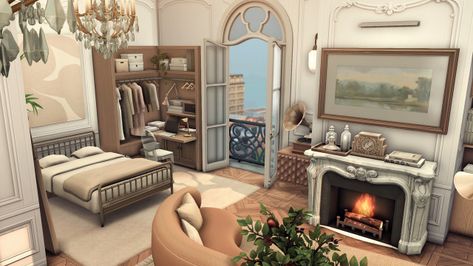 Tiny Parisian apartment Tiny Parisian Apartment, Apartment Sims 4, Sims 4 City Living, Cozy Bathroom, Apartment Layout, Parisian Apartment, Tiny Apartment, Classic Kitchens, Sims 4 Houses