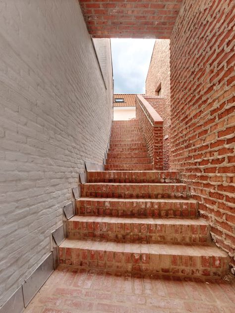 dmvA, Bart Gosselin · Site Apostolinnen · Divisare External Staircase, Contemporary Stairs, Central Building, Urban Design Concept, Stone Architecture, Brick Architecture, Urban Fabric, Brick Flooring, Residential Complex